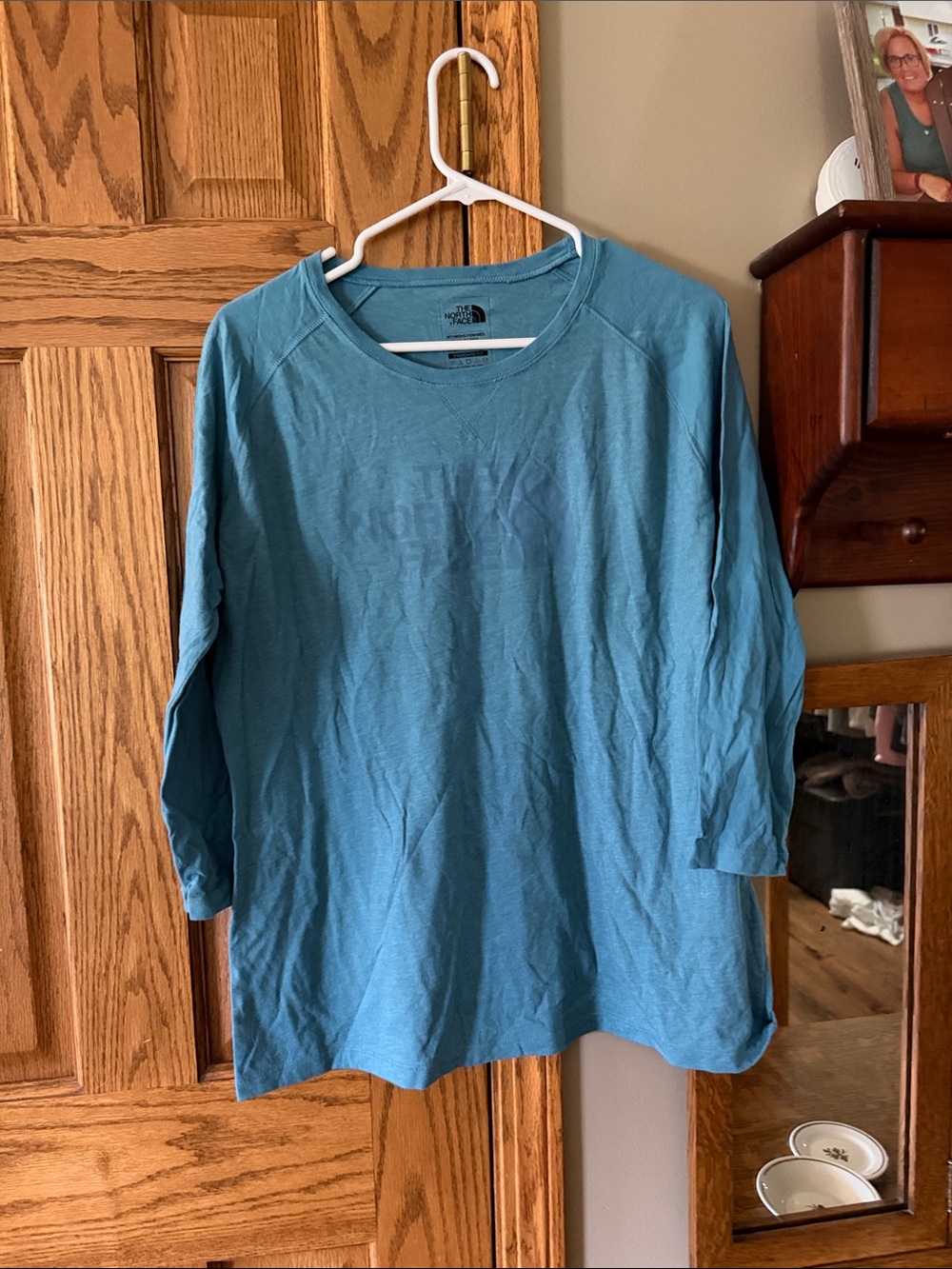 The North Face Teal Long-Sleeve Crewneck Shirt